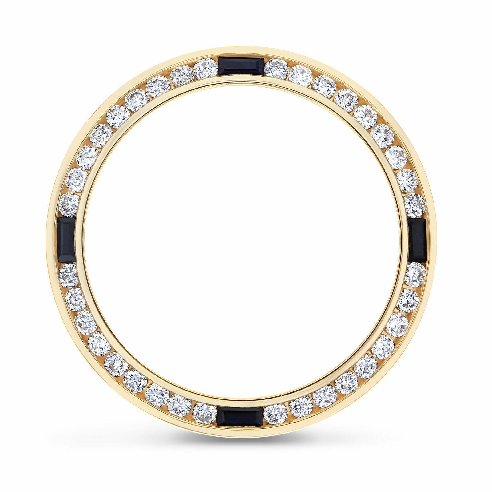 1CT NATURAL DIAMOND BEZEL WITH SAPPHIRES 18KY FOR ROLEX DATE DATEJUST PRESIDENT