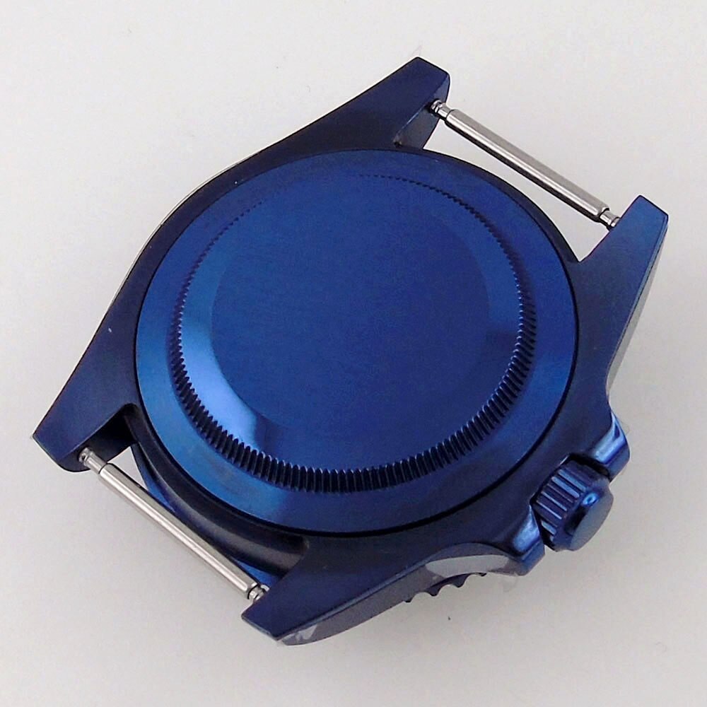 New 20ATM Dive Case 40mm Steel Blue Watch Case Sapphire for NH34 NH35 NH36 Parts