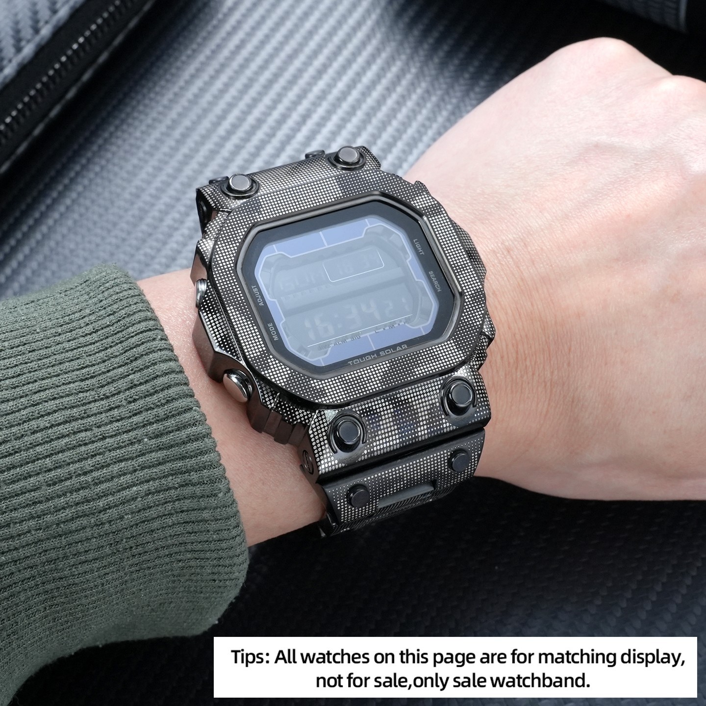 For Casio GX-56BB GXW-56 Modified Steel Watch Strap Camouflage Metal Watch Case