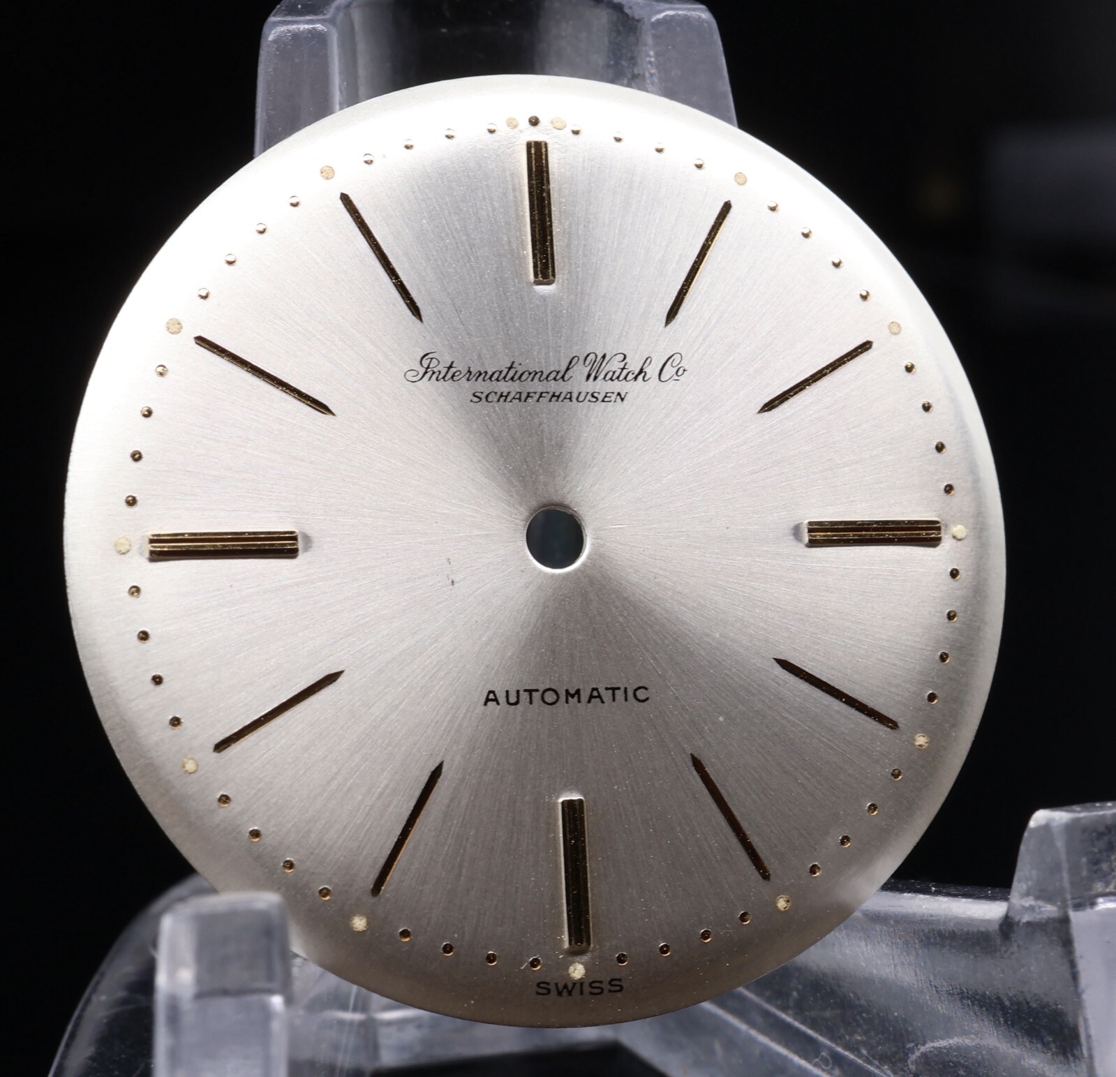 Vintage N.O.S IWC 29.7mm Silver Gold Baton Dial #508