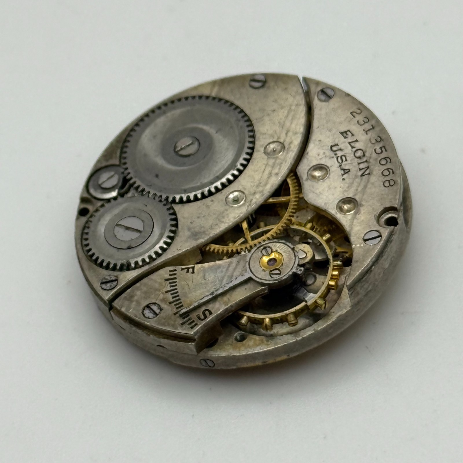 Elgin 463 Model 3 Watch Movement 1921 Antique American Parts Repair Spares 3/0s