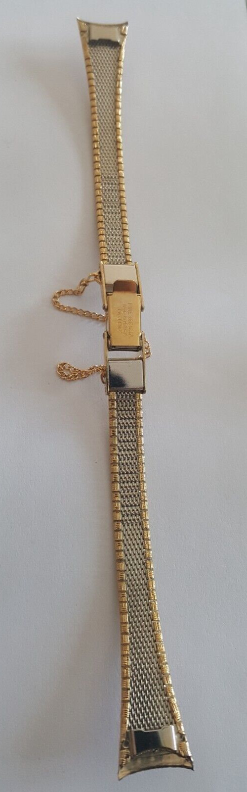 Longines Gold Plated Watch Bracelet With Safety Clasp Chain