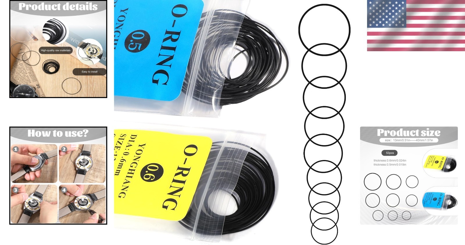 Professional Waterproof Rubber O Ring Watch Gaskets – 53 Count Replacement Set