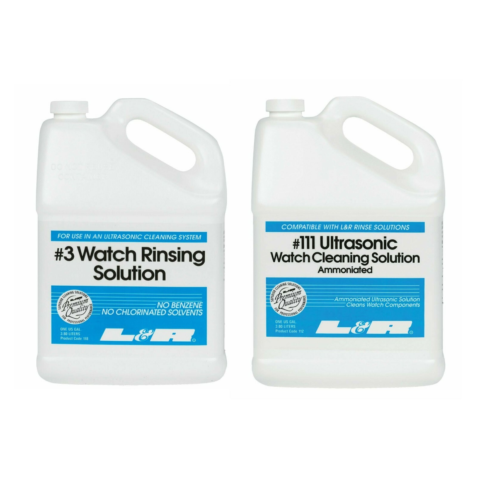 L&R #111 Watch Cleaning and L&R #3 Watch Rinsing Solution – 1 Gal EA
