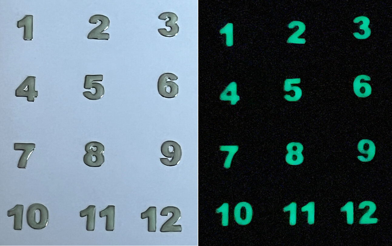 Watch Dial Hour Markers 12 pieces numbers C3 & Blue Parts indexes New