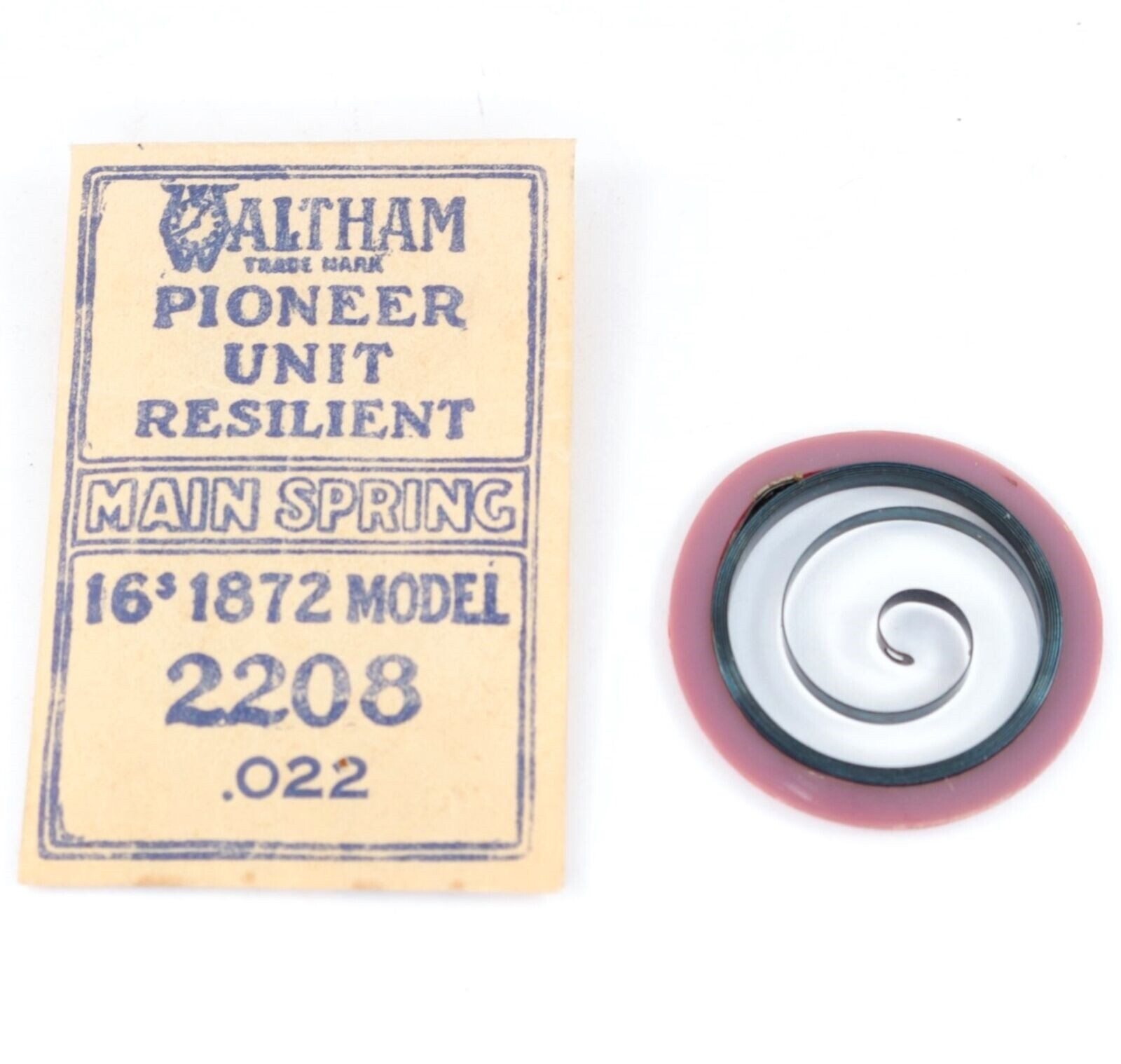 Waltham 16 Size Pocket Watch Mainspring 1872 Model No. 2208 – BX1010