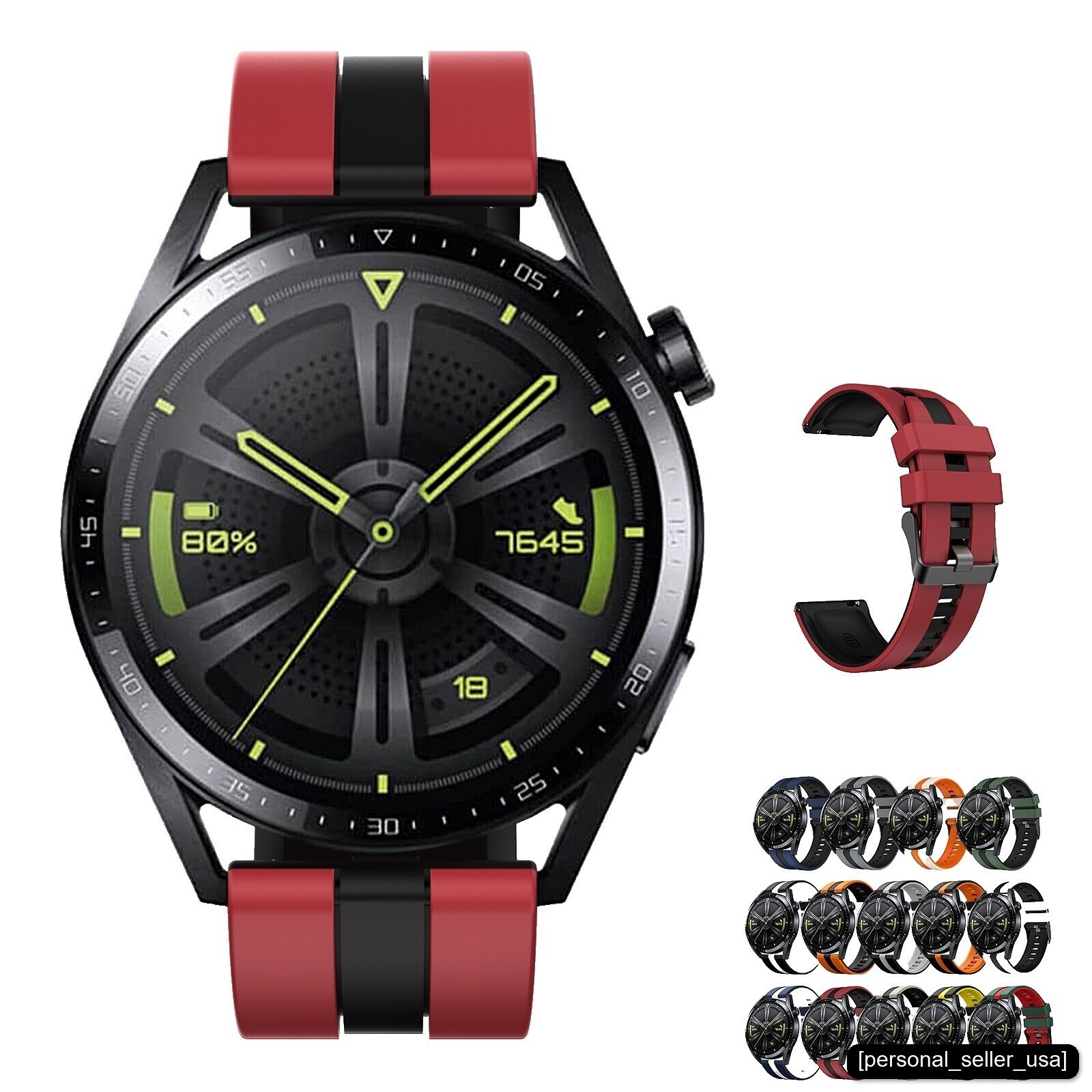 Nylon Rubber Watch Band 19mm 20mm 21mm 22mm 23m 24mm | Multi-Color Sport Strap