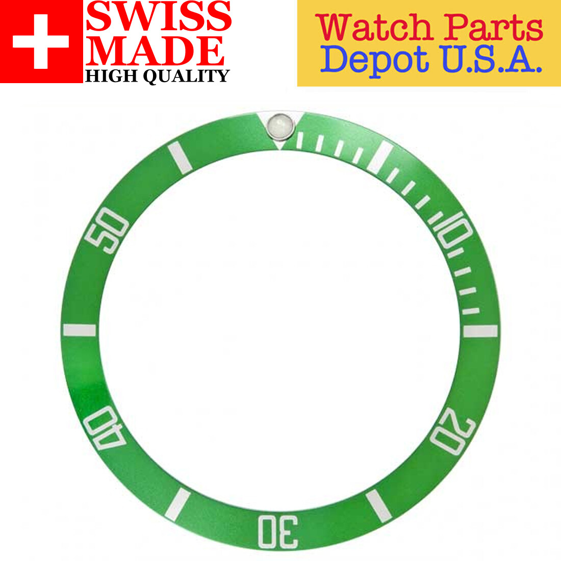 Swiss Made Green/Silver Bezel Insert to fit Rolex 315-16800 – NEW!