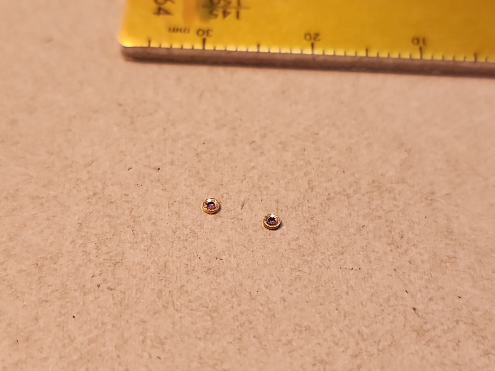 Lot Of 2 NOS Elgin 8/0 Diameter 1.42mm Balance Hole Jewels Parts Spares Repairs