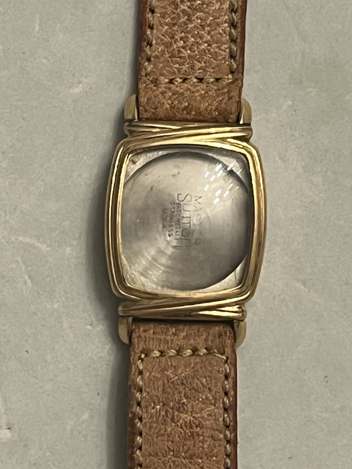 Vintage 10K RGP MASTER SUTTON Empty Watch Case & Pigskin Leather Band