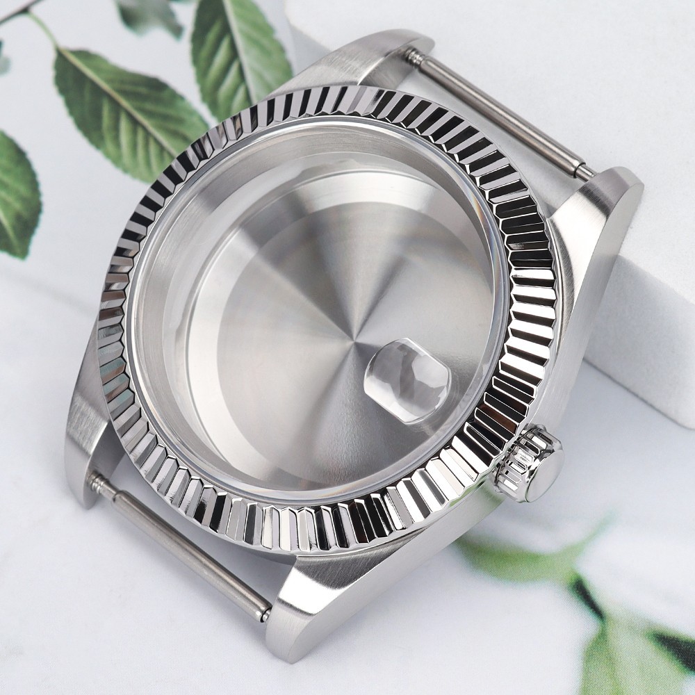AR Layer Oyster Watch Cases 36mm/39mm Fluted Bezel Sapphire For Seiko NH35 NH36