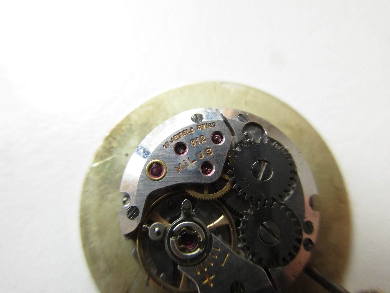Milus cal. 612 vintage watch movement & dial – running