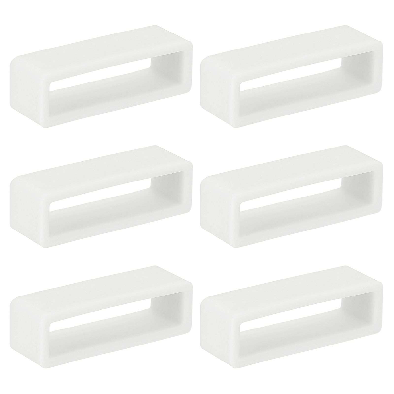 6Pcs 26mm Silicone Watch Band Holder Loop Replacement White