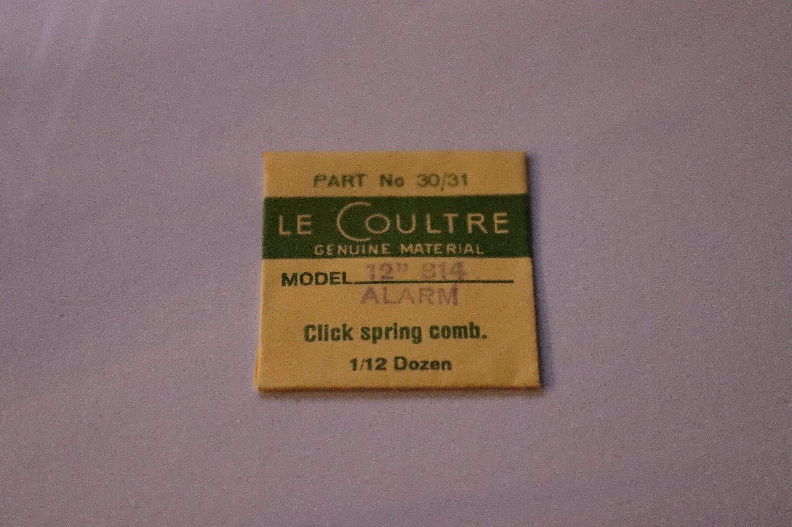 Jaeger LeCoultre Part# 434 Click & Spring Combo By Caliber