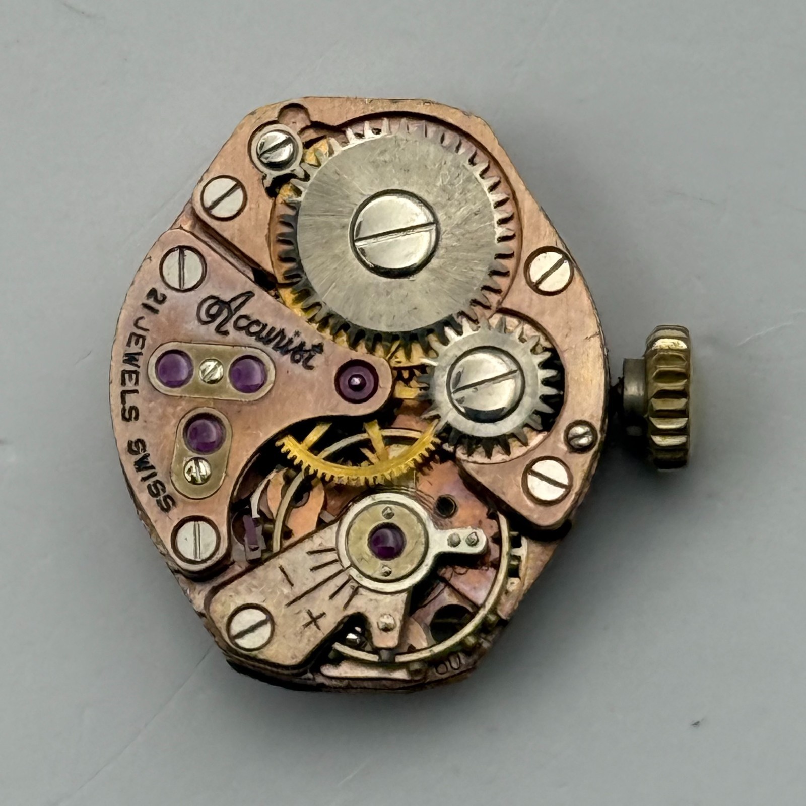 FHF 60 Watch Movement Accurist 21 Jewels Swiss Manual Wind Parts Repair 15.3mm