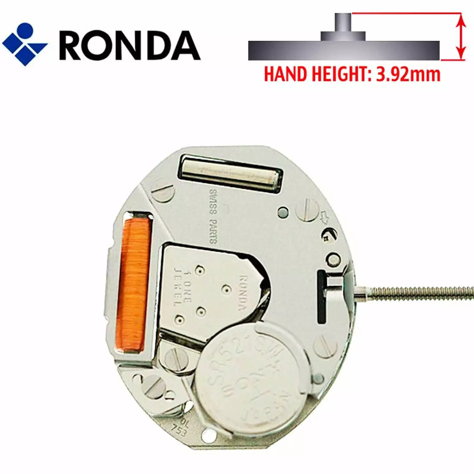 Ronda 753 3 Hands Quartz Watch Movement (Multiple Variations)