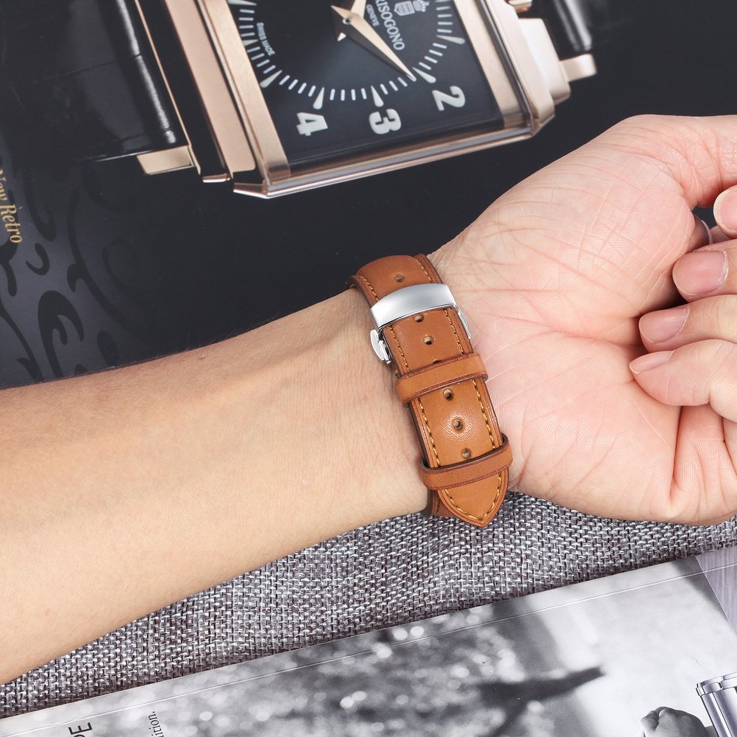 iStrap Quick Release Watch Band – Top Grain Leather Replacement Quickfit Stra…