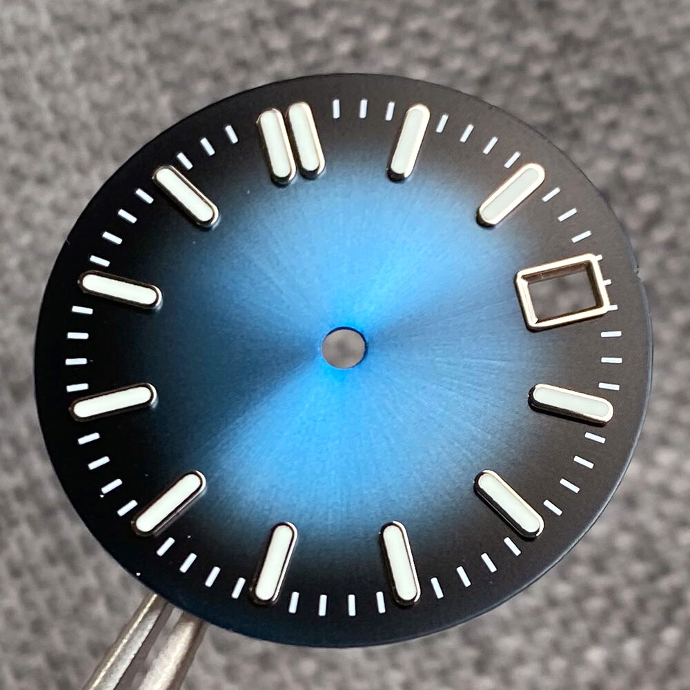 MOD 29mm Sunburst Watch Dial Hand Blue Green Silver for NH35 NH36 Watch Part