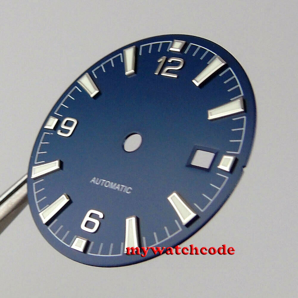 31mm Sterile Black Watch Dial Fit Japan NH35 NH36 ETA 2836 2824 Miyota 8215 8205