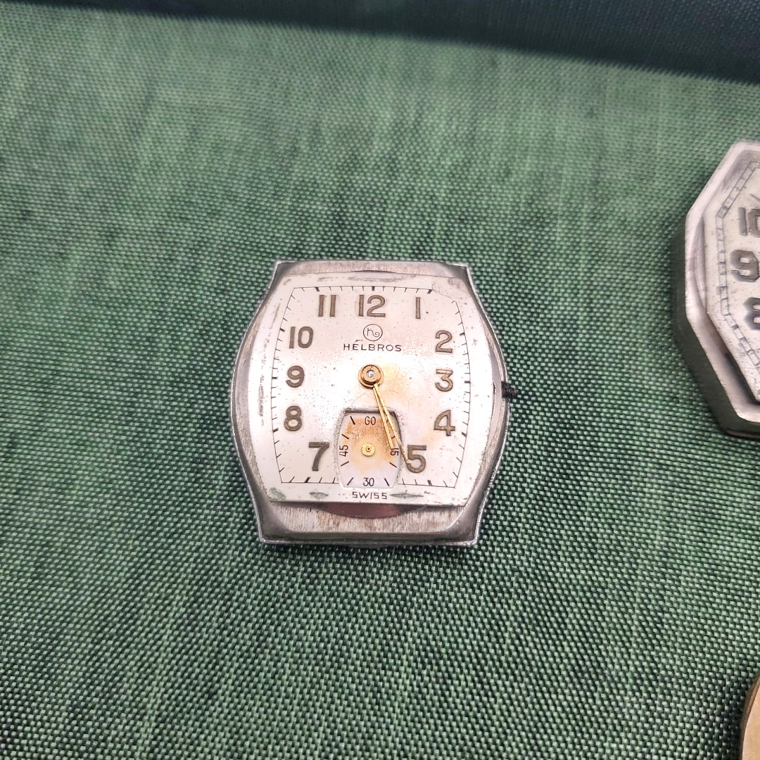 Vintage Elgin 15 Jewels Mechanical Wrist Watch Movement Faces Mechanisms Misc