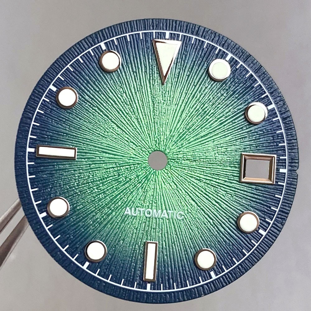 New 29mm Lume Sunburst Black Blue Green Red Watch Dial Hand Set Fit Miyota 8215