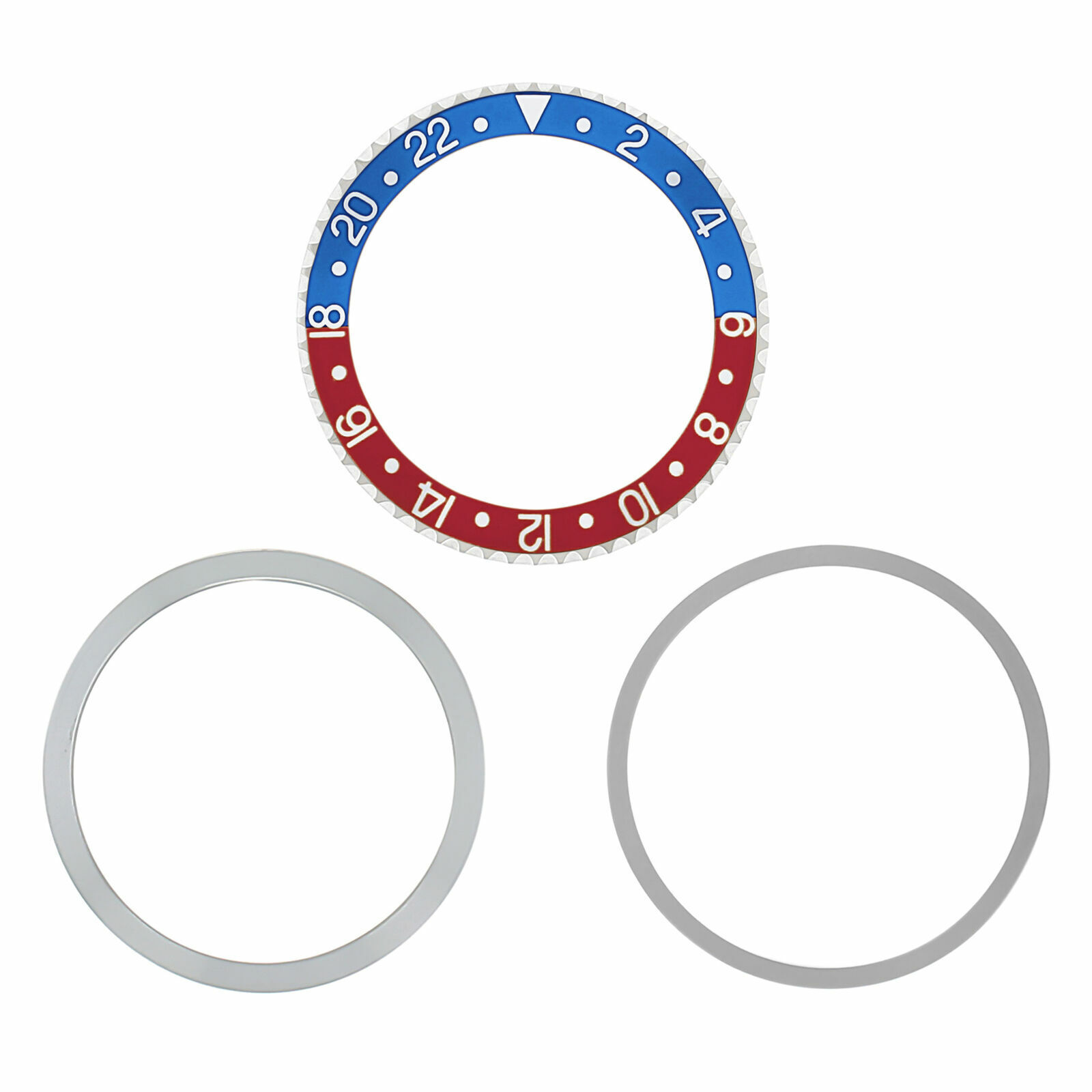 Rotating Steel Bezel, Insert, Retaining Ring For Rolex GMT 1670, 1675 Blue Red