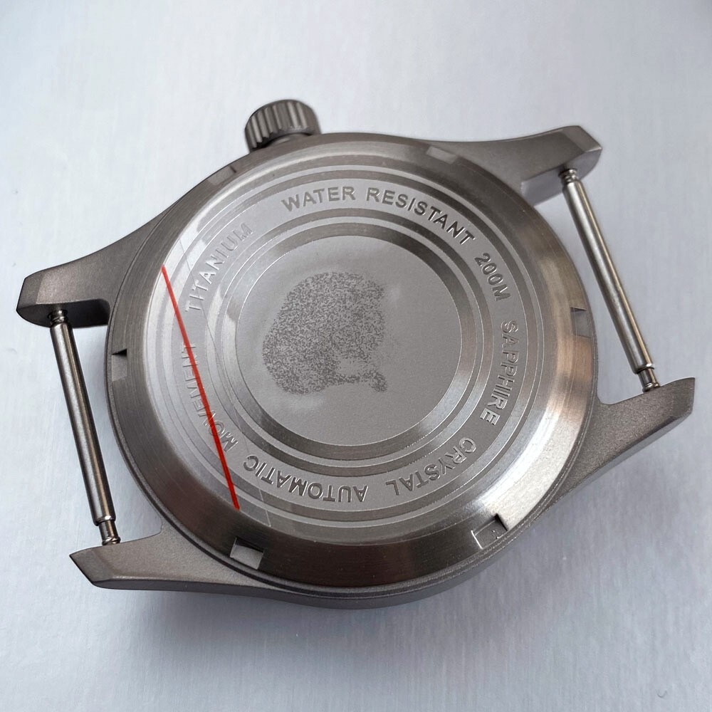 Pilot 39mm Sapphire 20ATM Titanium Watch Case For NH35 NH36 ETA2824 Miyota 8215