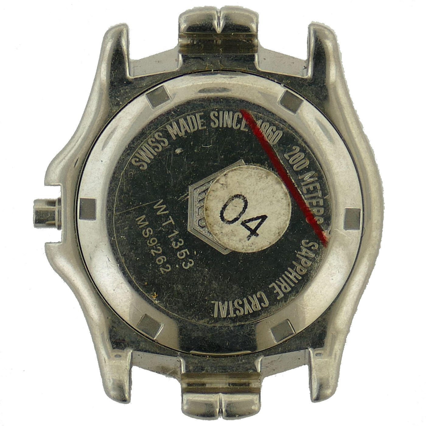 TAG HEUER WT1353 LINK STAINLESS STEEL MIDSIZE WATCH CASE FOR PARTS OR REPAIRS
