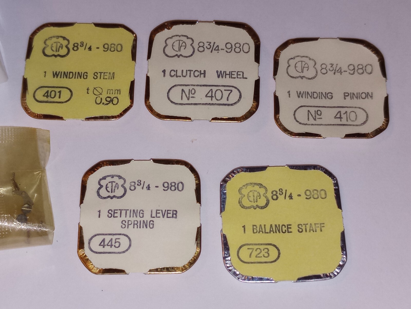 ETA 8-3/4-980 Part #’s 401, 407, 410, 445, 723 NOS (HC2)