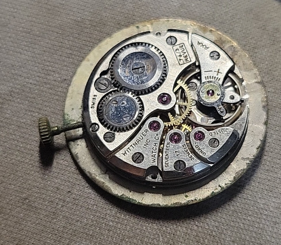 Vintage Wittnauer 76/3 Revue Mens Watch Movement Running
