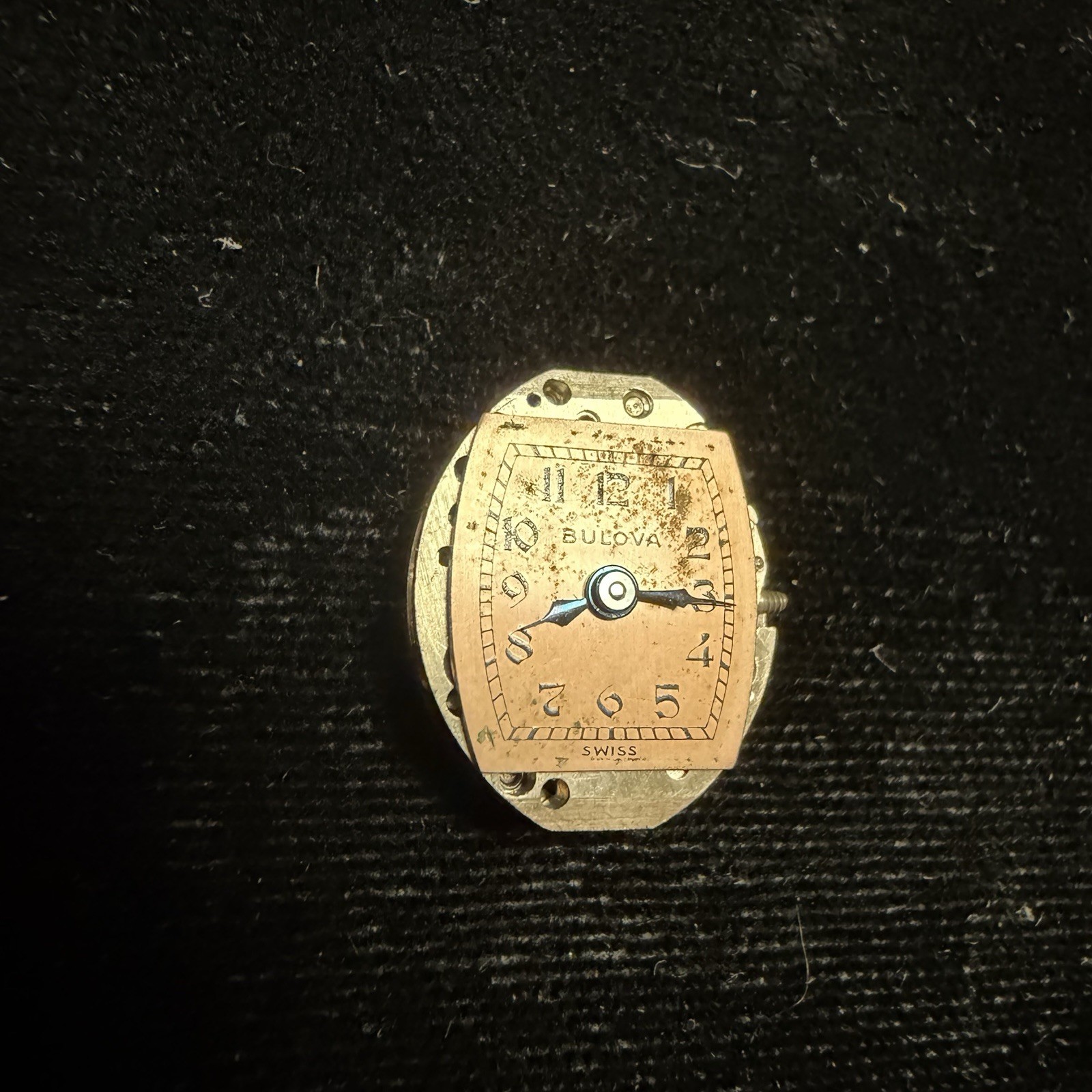 BULOVA 5AB 17J Watch Movement & Dial For Parts Or Repair Not Working