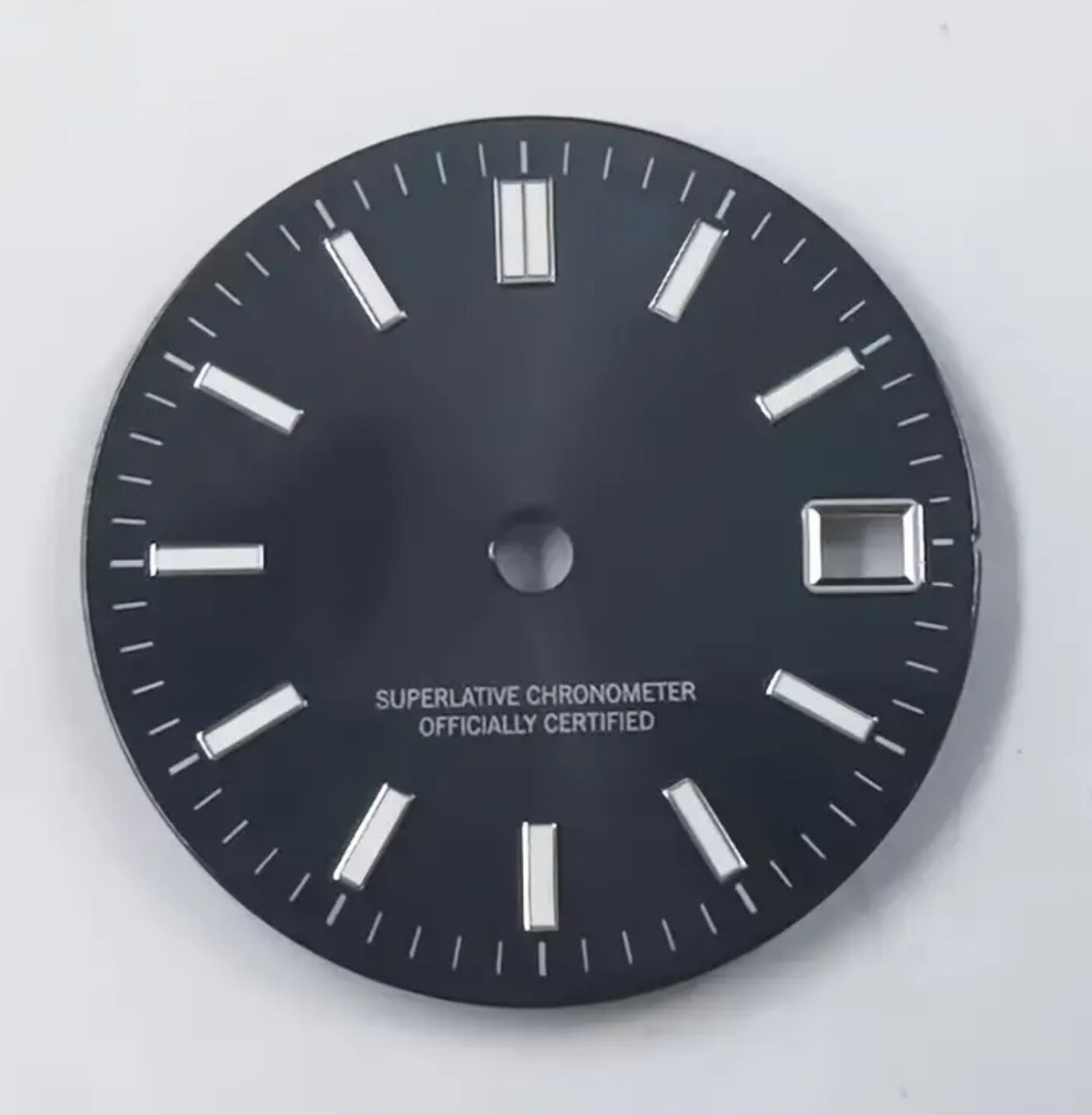 29mm Smooth Stainless Steel Watch Dial Green Luminous for NH34/35/36 Movement