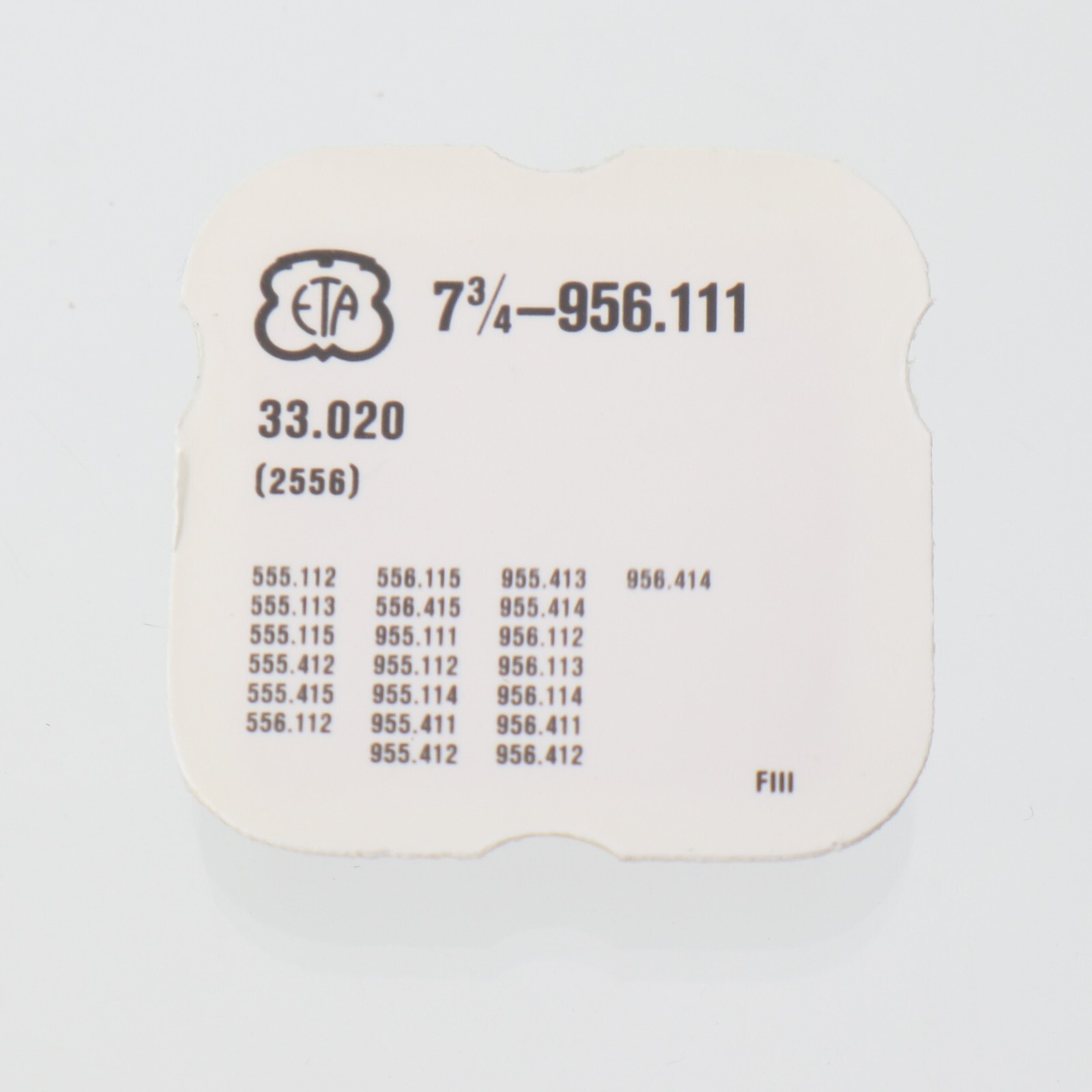 ETA 956.111, 556.111 Calendar Drive Wheel Watch Part #2556 NOS 33.020 (G5D13)