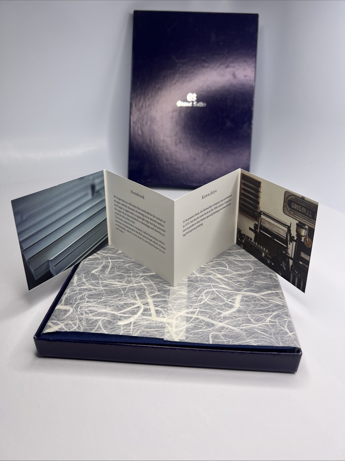 Grand Seiko Blue Kawachiya Notebook Journal Diary w/ Outer Box Set
