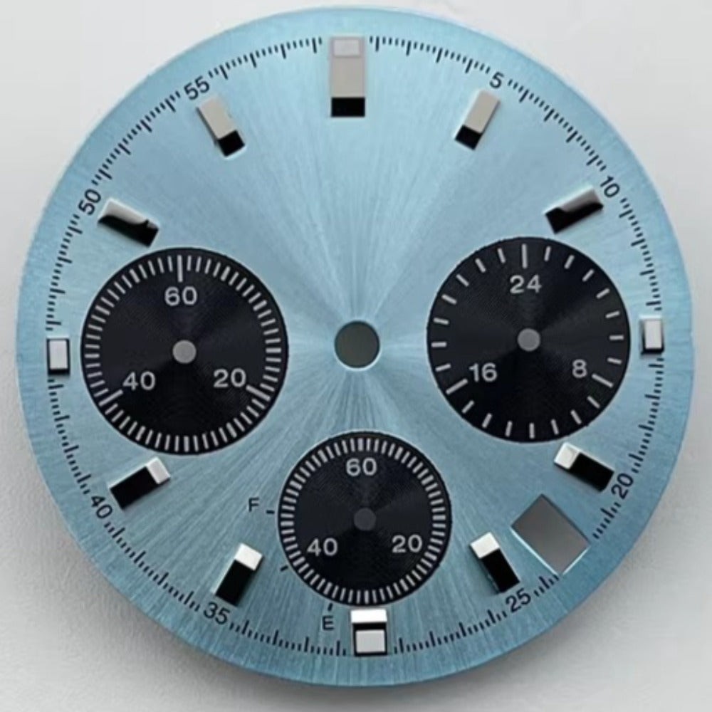 Green Lume 29.5mm No Logo Light Blue Watch Dial Fit for VK63 Movement Watch Part