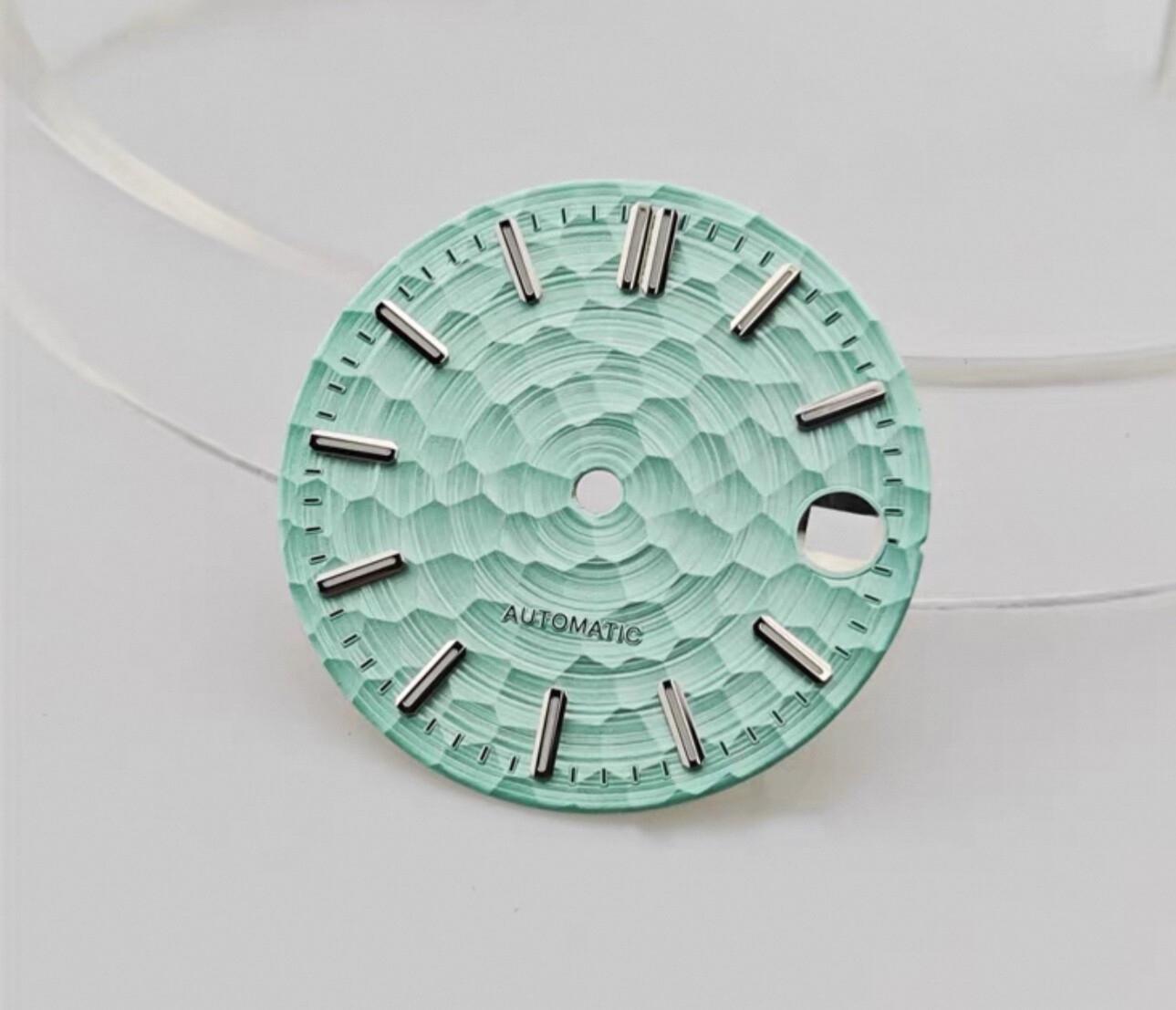 New 28.5mm Honeycomb Light Green Luminous Watch Dial Date for NH36A/35/4R/7s