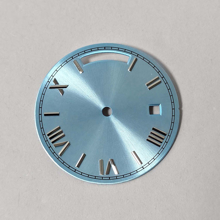 30.8MM Dual Calendar Watch Dial Silver-Tipped Dial Hands for 8285 Movement