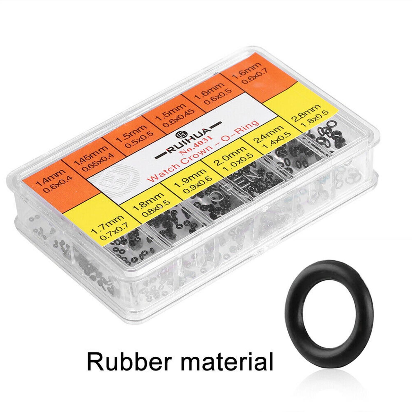Approx 1000Pcs Assorted 12 Sizes Watch Crown Waterproof Rubber O-Ring Gasket F
