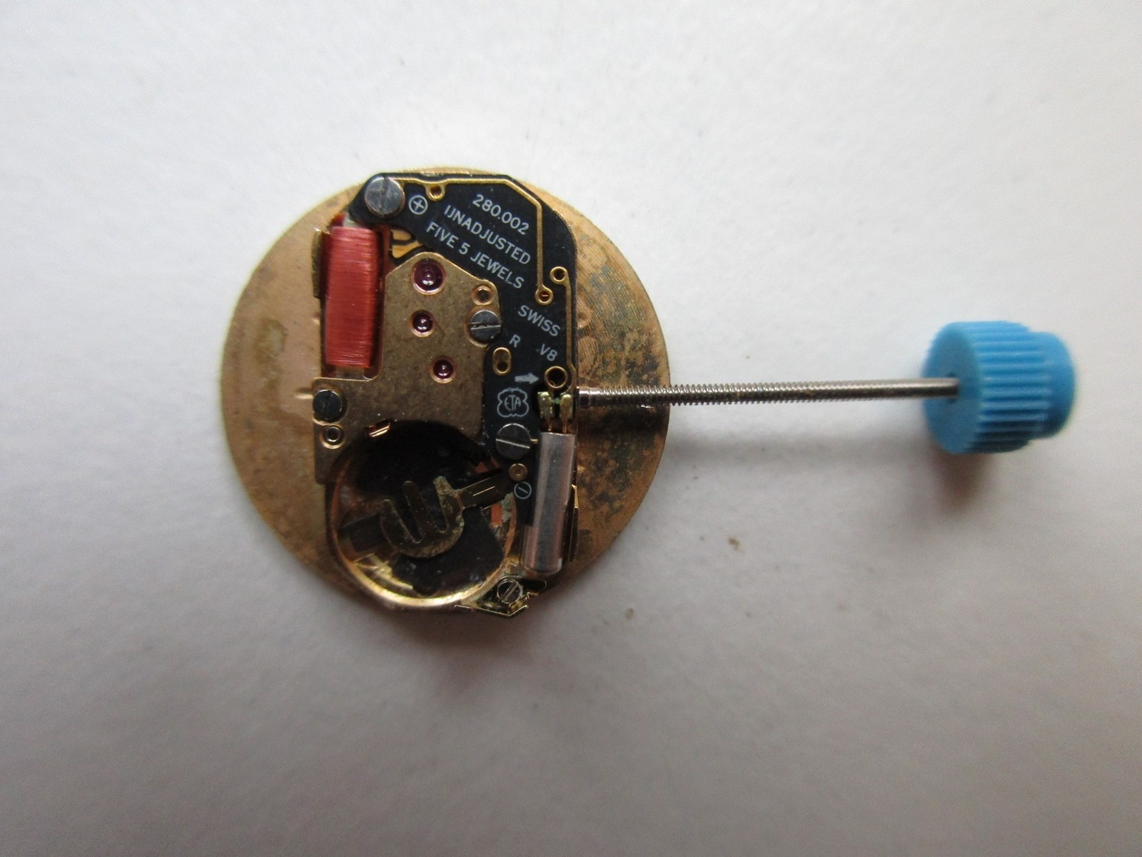ETA cal. 280.002 Swiss quartz watch movement & Commodoor dial – running