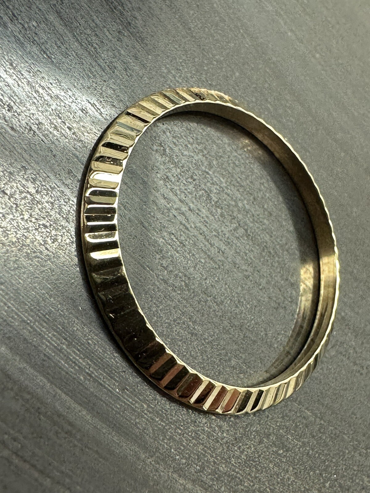 18K Solid Yellow Gold 26 mm Fluted Bezel For Rolex Watch