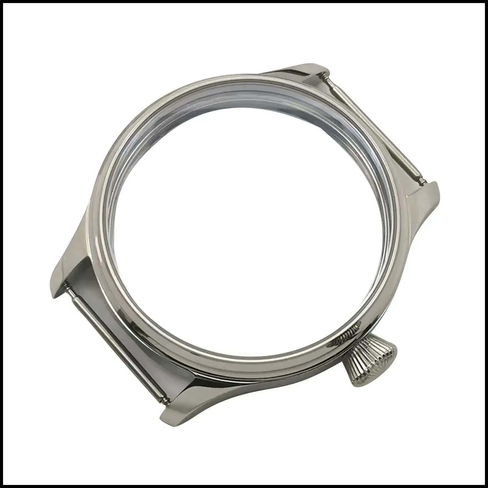ETA6497 Watch Case 42mm Silver Stainless Steel Watch Case fit ETA6497 6498 Seagu