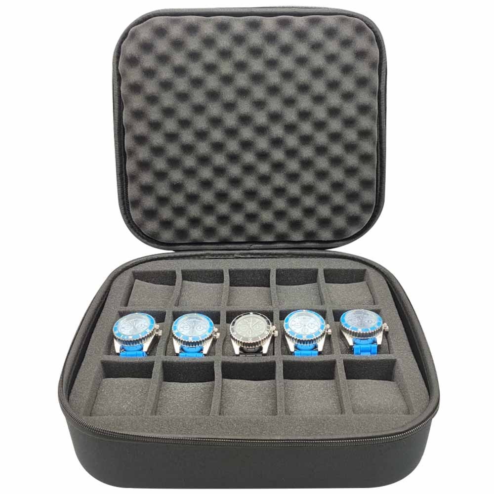 Watches Case Jewelry Storage Bag 15Slots Waterproof Travel Wristwatch Boxes Men