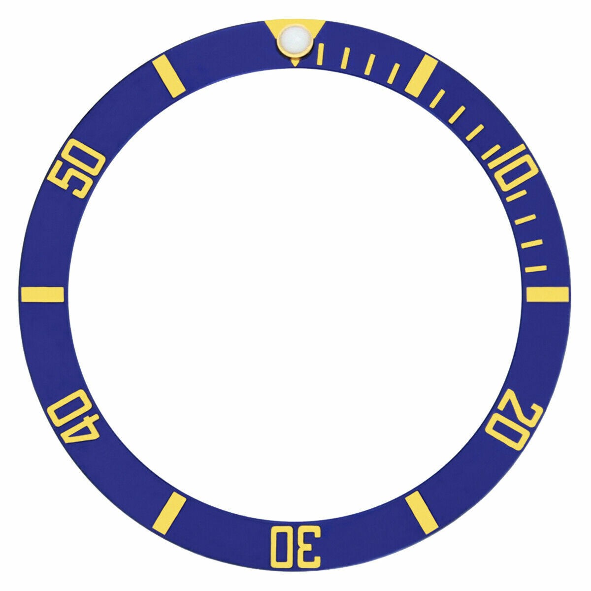 Blue Gold Font Replacement Bezel Insert 37.40mm x 30.70mm Diver Watch