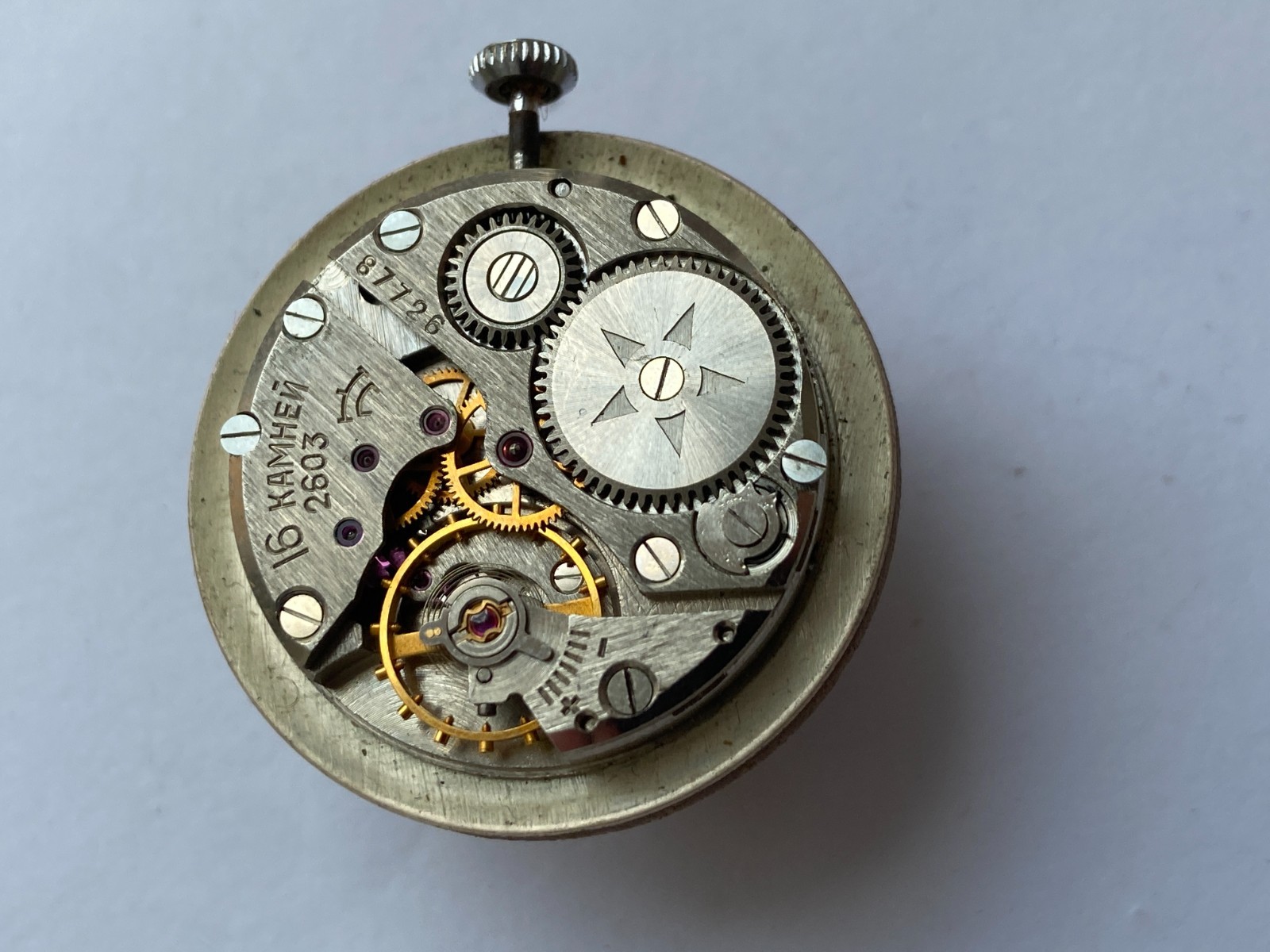 VINTAGE MEN WRIST WATCH FOR PARTS MOVEMENT RAKETA USSR PAKETA 12 CAL. 2603 16 J