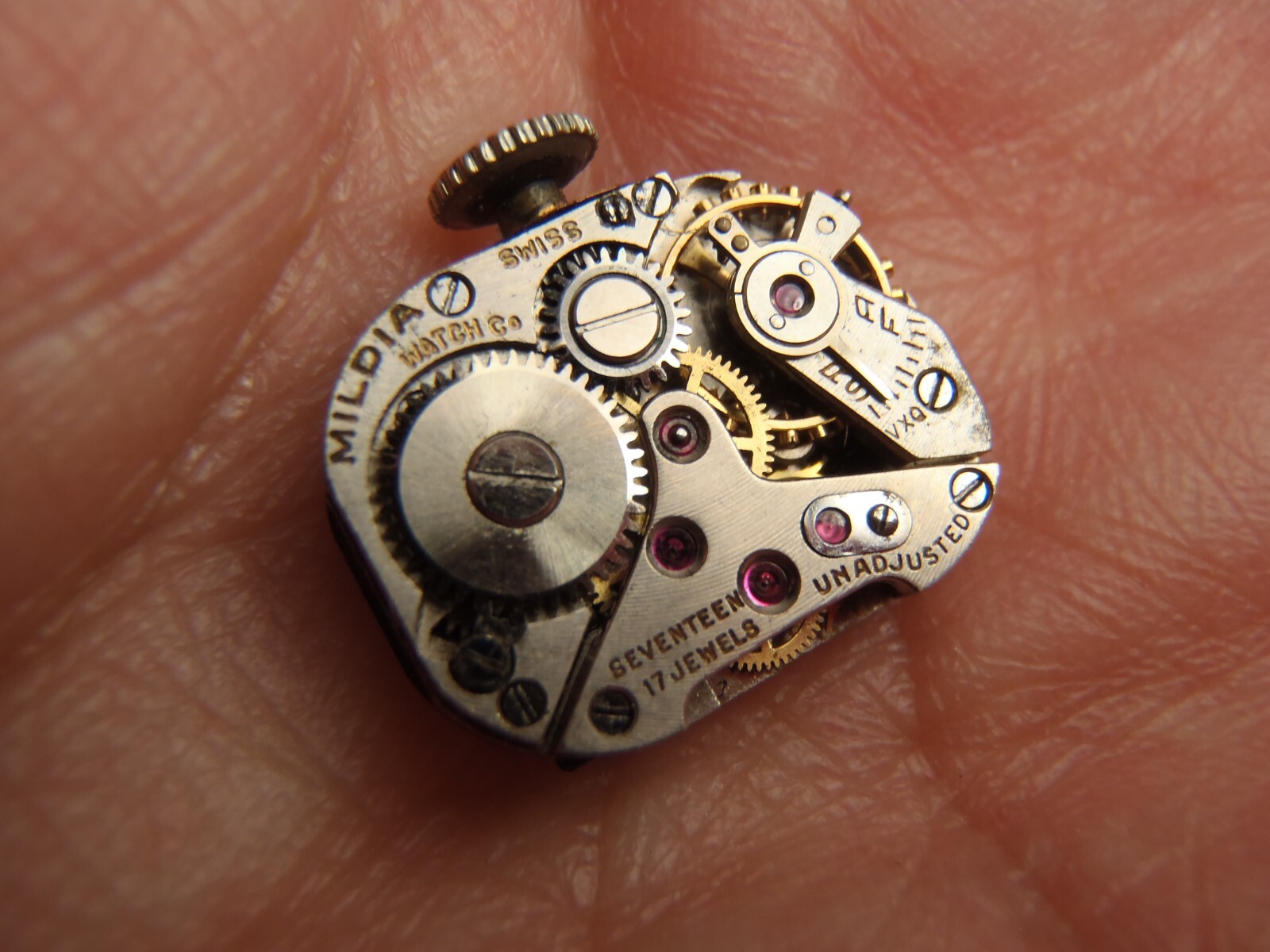 Mildia 17J Watch Movement Manual Wind Working 16mm x 12.1mm