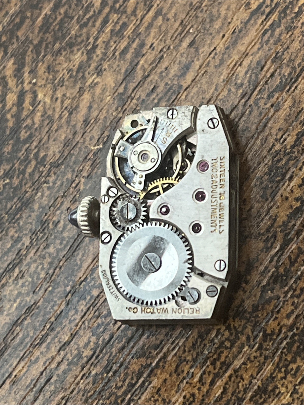 Vtg 1930’s Relion Watch Wind Up Movement 16mm 16 Jewels Swiss FOR PARTS