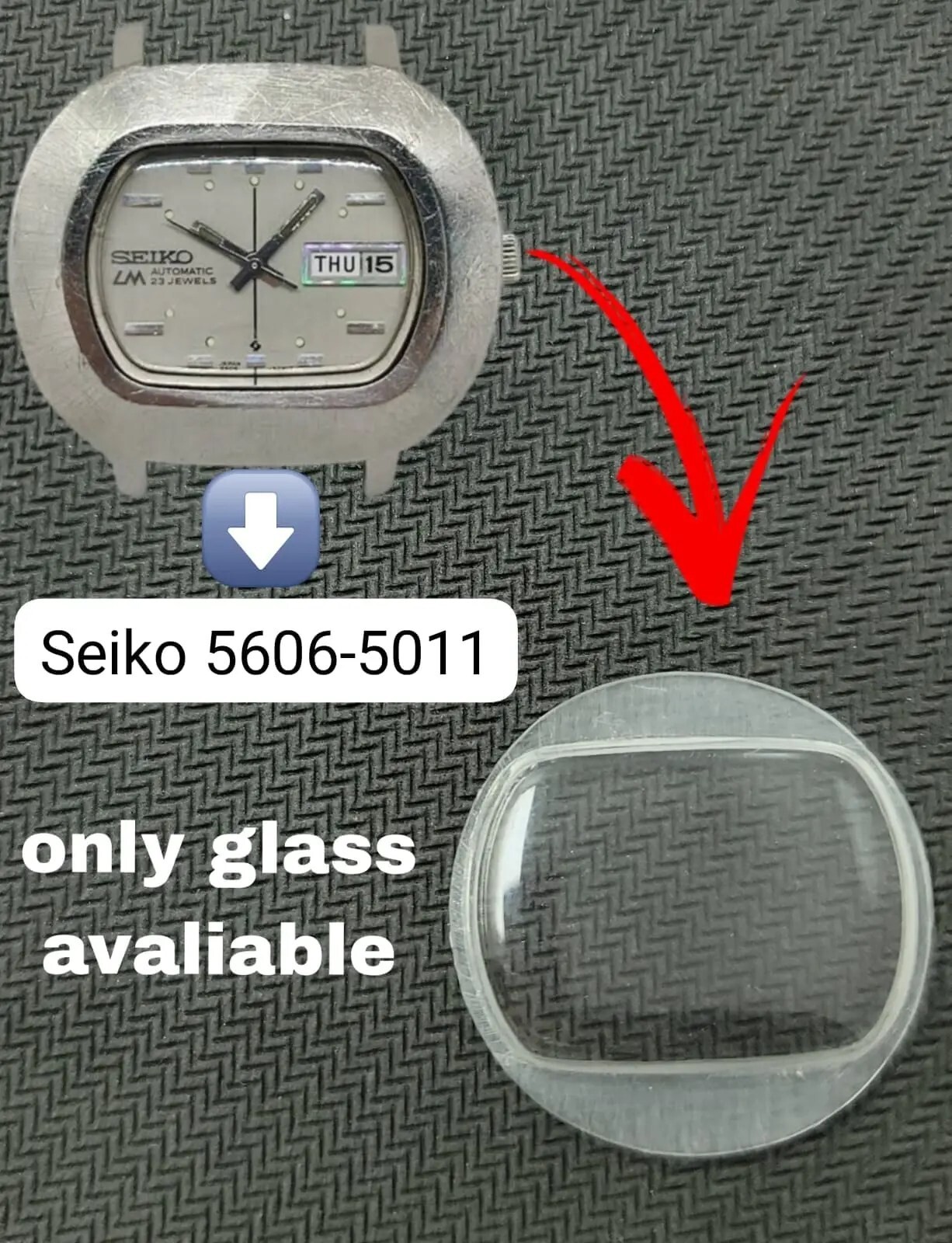 Seiko LM Automatic 5606-5011 Hand Made Watch Crystal Glass MAI104AHG2