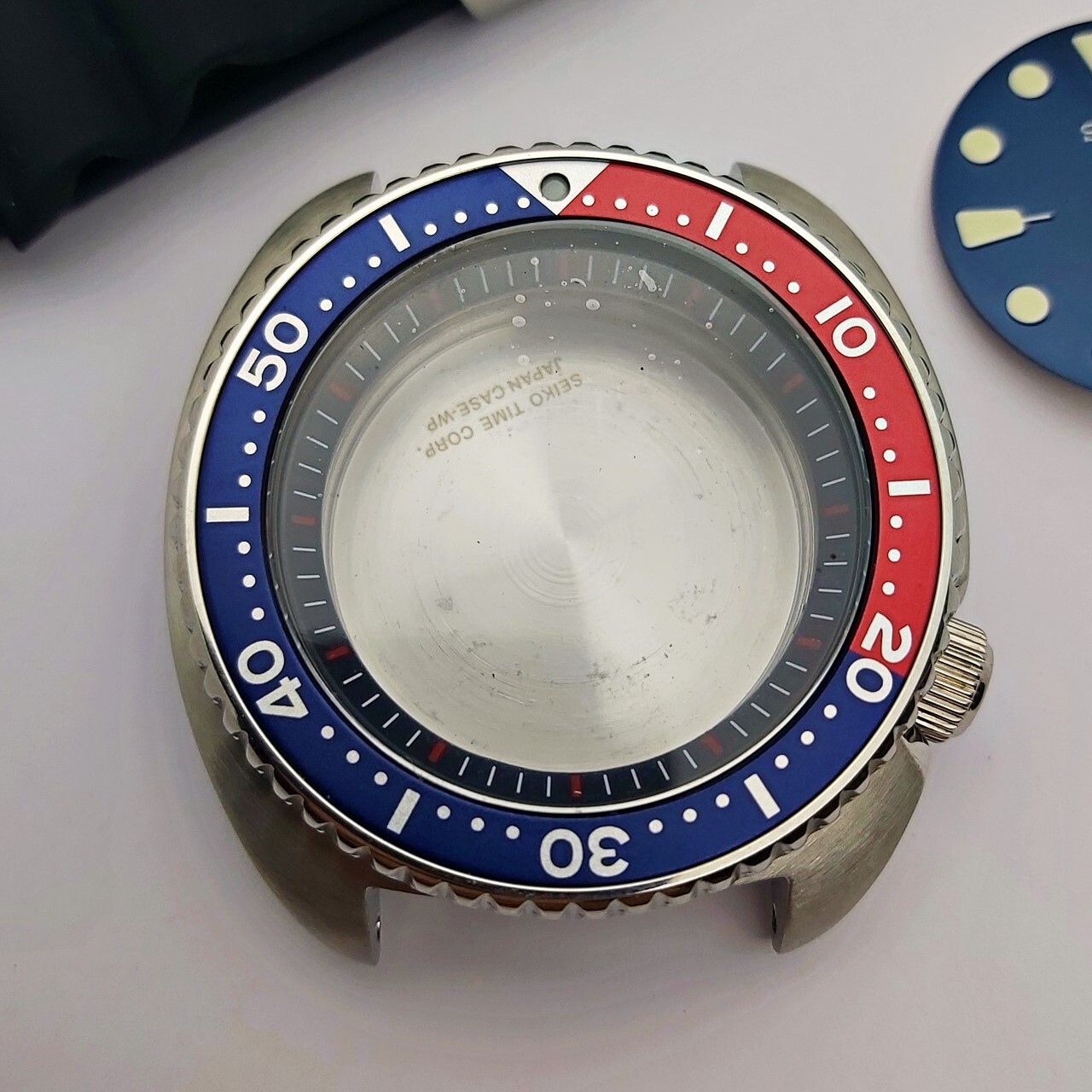 NEW AF SEIKO TURTLE SRP777 BLUE RED KIT CASE BEZEL GLASS CROWN HAND DIAL STRAP