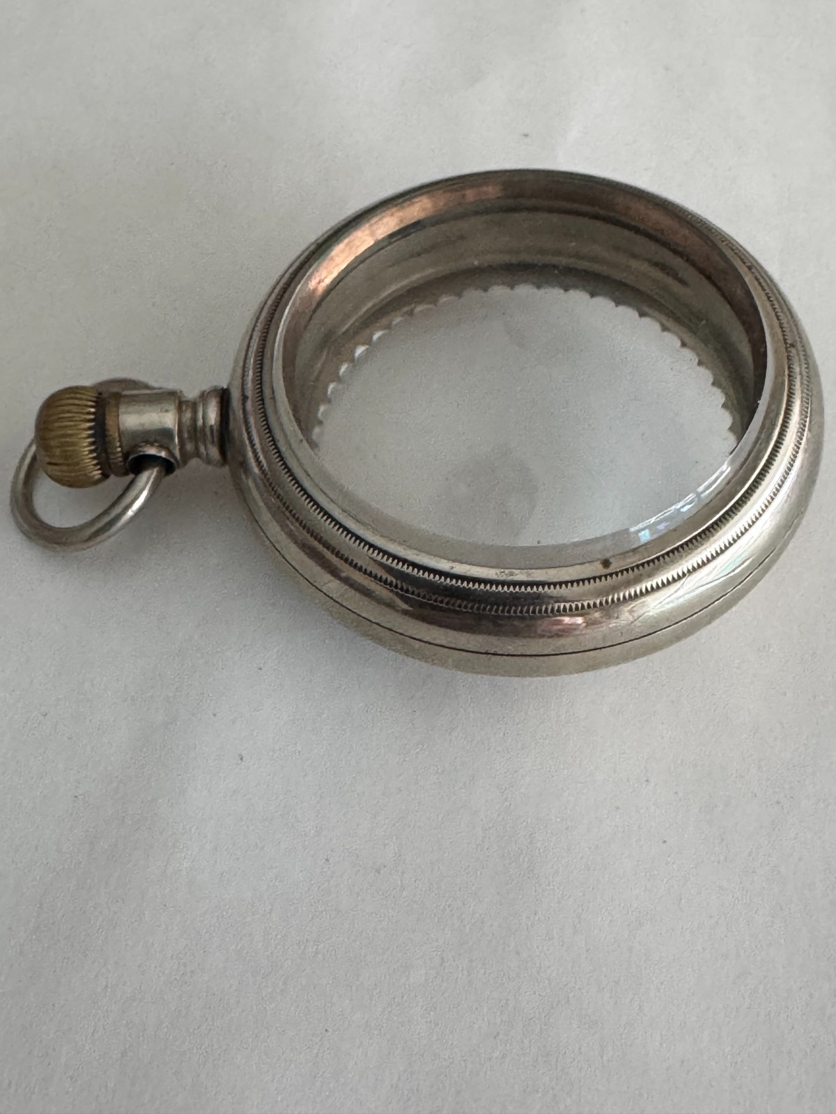 VINTAGE 18 SIZE DISPLAY BACK SWINGOUT POCKET WATCH CASE PENDANT & LEVER SET