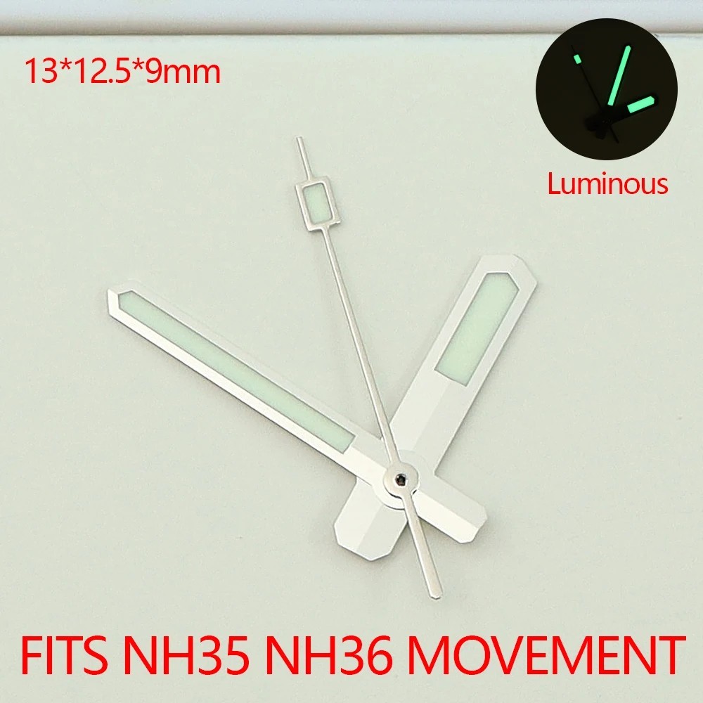 Watch Hands Green Luminous Black Watch Replacement Hand Set For NH35 NH36